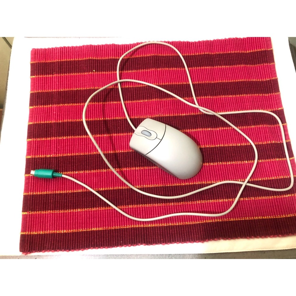 Vintage HP Hewlett Packard PS/2 Wired Ball Mouse Grey 2-Button M-S48a 5183-9012